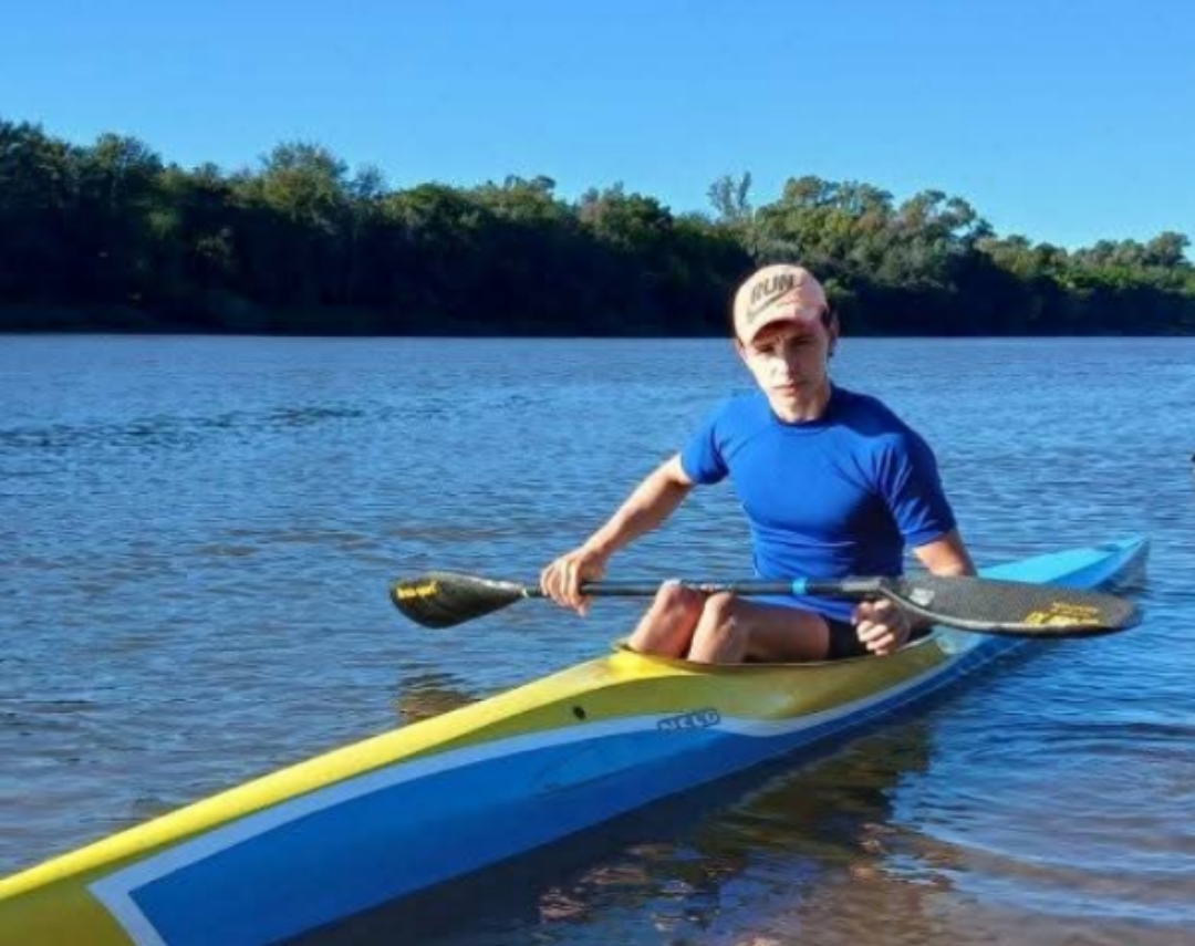 Valentino Ferrier ya está en Paraguay para el Sudamericano de Canotaje