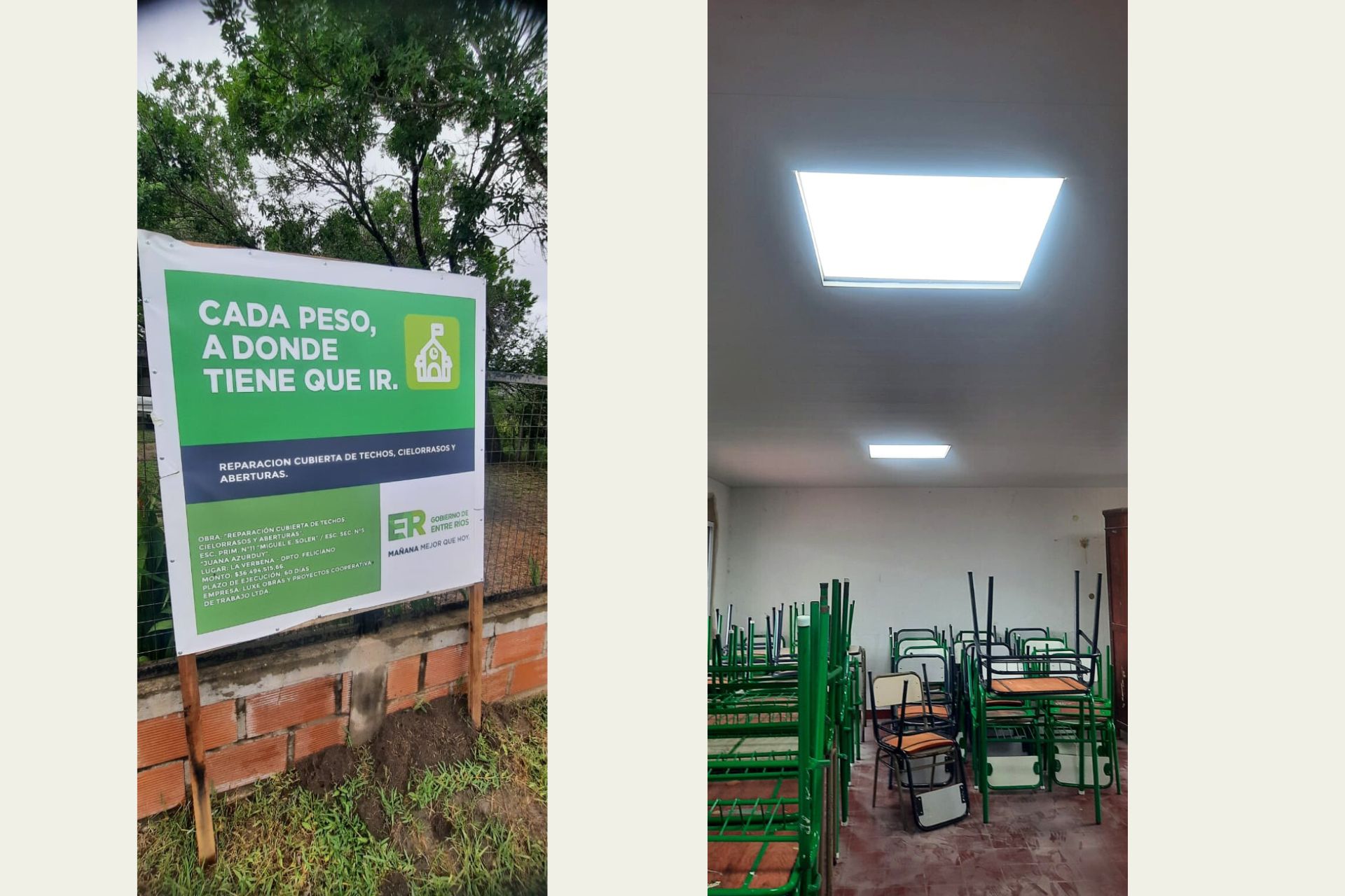 Se concretaron mejoras edilicias en una escuela de la zona rural del departamento Feliciano