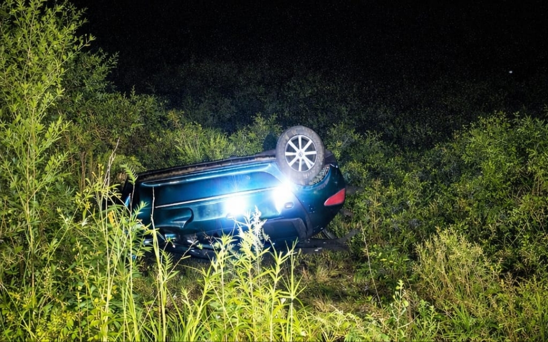 Volcó un auto en la Autovía 18 a la altura de General Campos: no hubo personas lesionadas