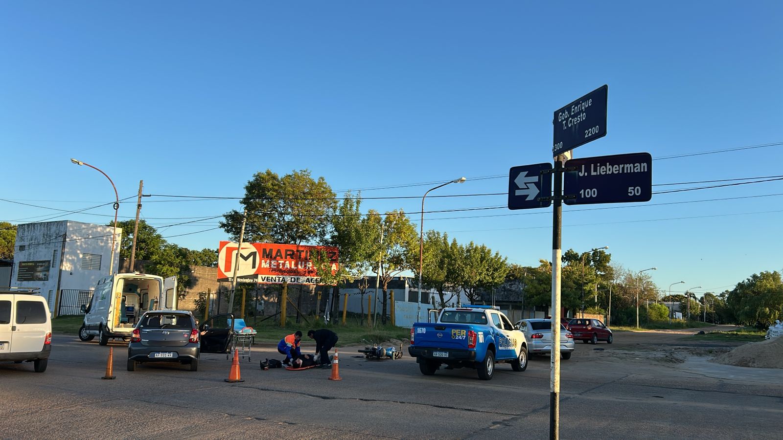 Accidente de Tránsito en Calle Gobernador Cresto y Liberman